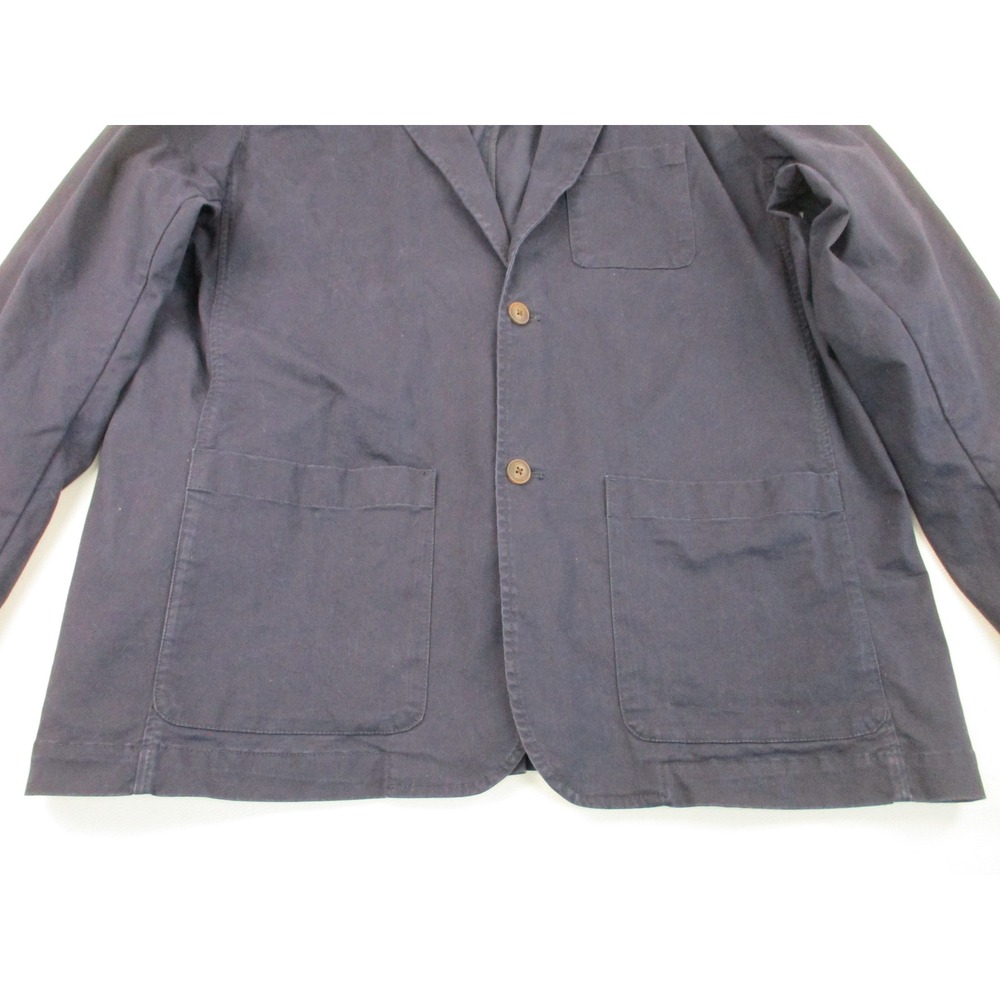 Gap Blazer Mens XXL Navy Blue Cotton Stretch Utility Relaxed Fit Chore Jacket - Picture 5 of 12